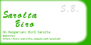 sarolta biro business card