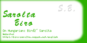 sarolta biro business card